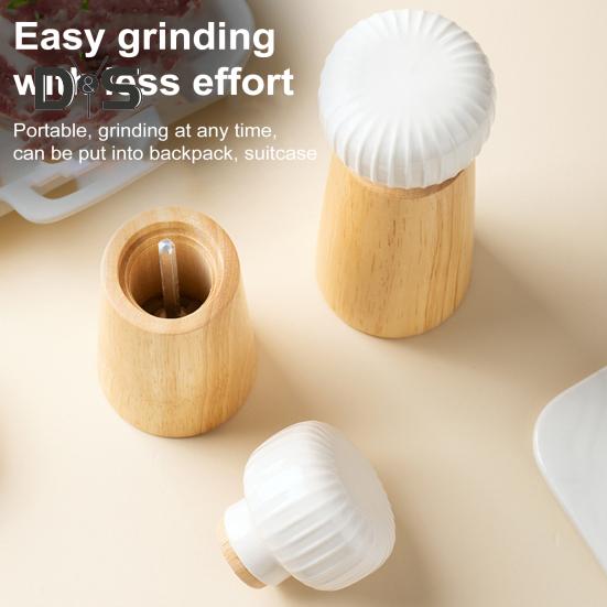 Wooden Pepper Grinder Manual Salt And Pepper Mill Adjustable Coarse-grained Grinder Refillable Salt Mill with Ceramic Lid for Salt Pepper