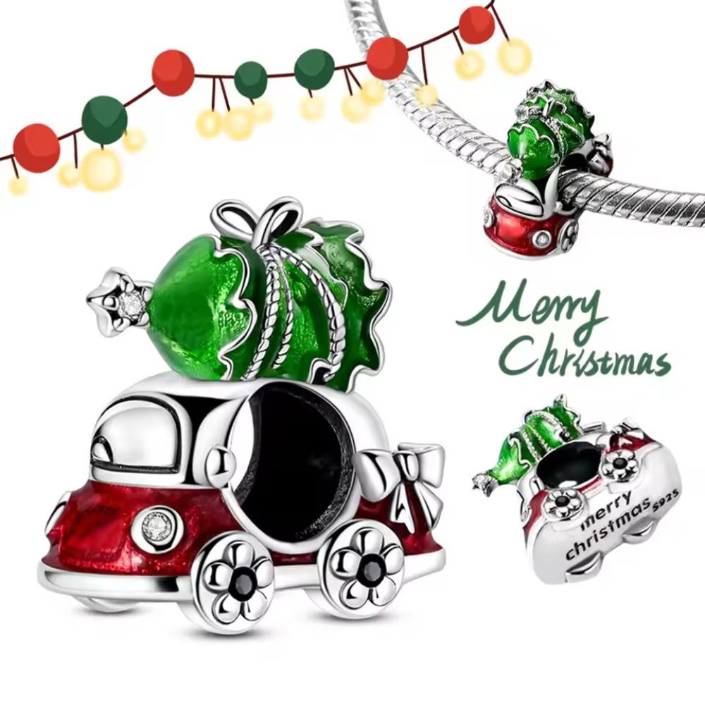 Copper Green Christmas Tree Pendant Christmas Party Beads Original Pendants Bracelet Charm Jewelry Party Diy Gifts