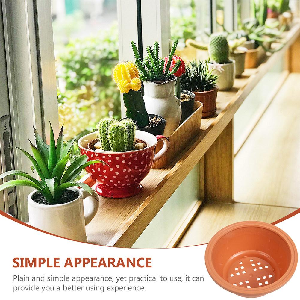 8Pcs Simple Design Solid Color Plastic Flower Pots for Balcony Windowsill Garden Use Easy Clean Smooth Surface Nursery Plant