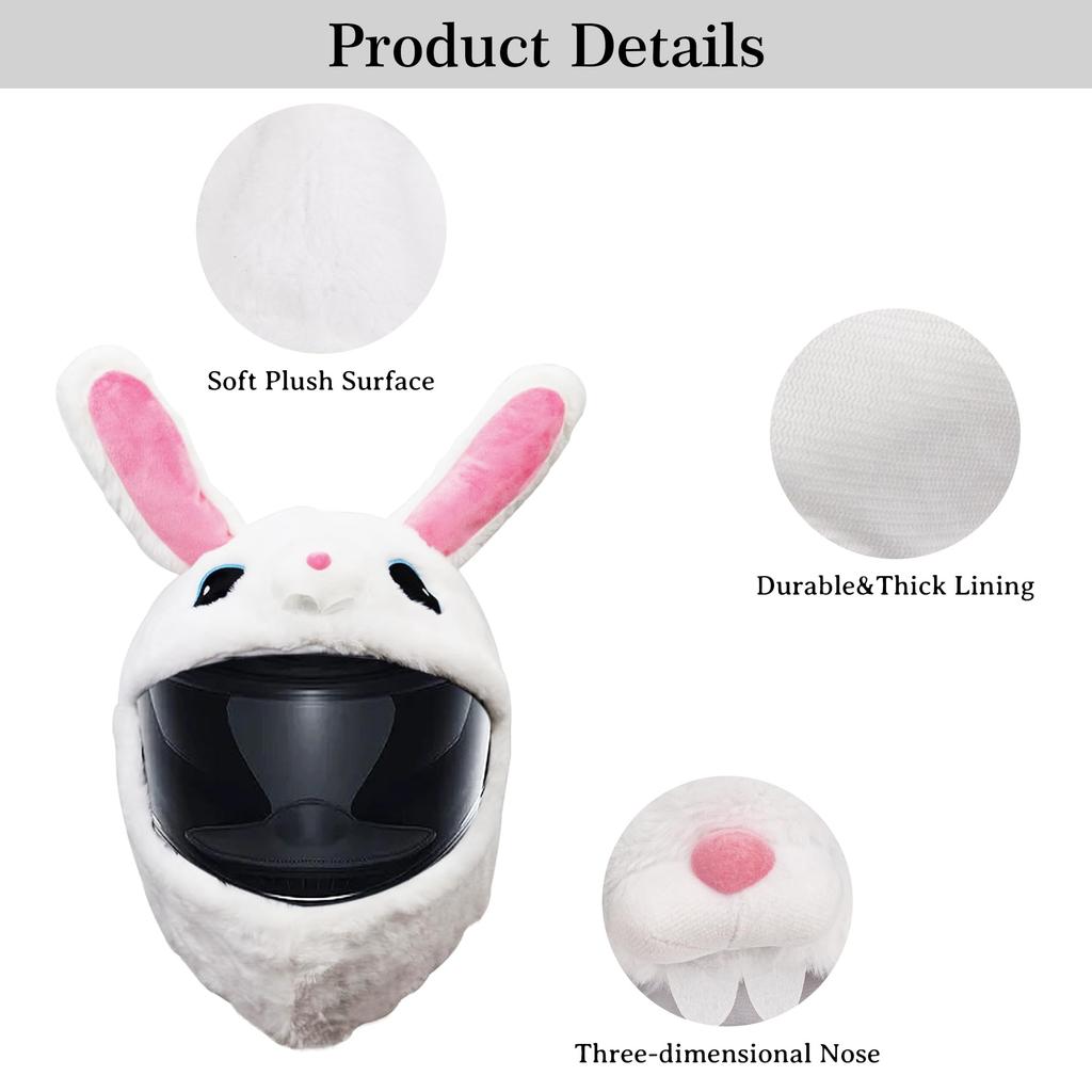 1 PC Moto Cartoon Rabbit Helmet Ornament Set Animal Mask Motorcycle Accessories Cartoon Rabbit