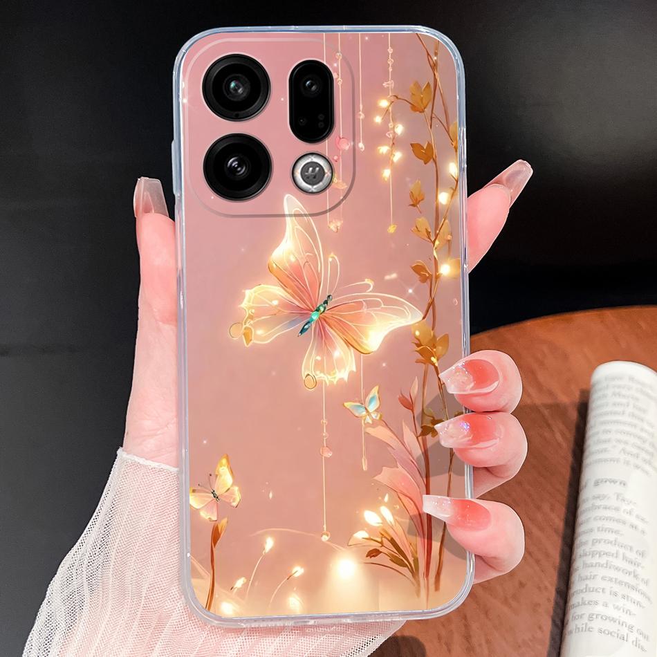 For Oppo Find X9 X8 X7 Pro Phone Case Lovely Fish Patterns Soft TPU Clear Silicone Shell For Oppo Find X7 Ultra Shockproof Funda