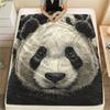 Panda Pattern Flannel Blanket, High Quality Comfortable for All Seasons, Home Decor, Warmth and Comfort, Perfect for Gifts.
