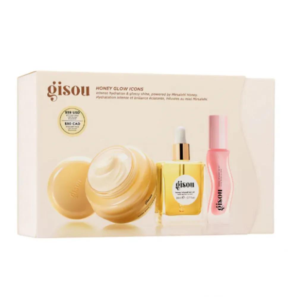 Gisou Honey Glow Icon 3-Piece Set (Lip Oil + Hair Oil + Hair Mask)
