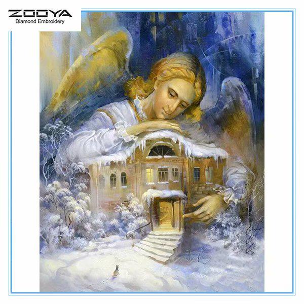 

ЗООЯ DIY 5D квадратный горный хрусталь красивый ангел Алмазная вышивка картина вышивка крестом домашний декор
