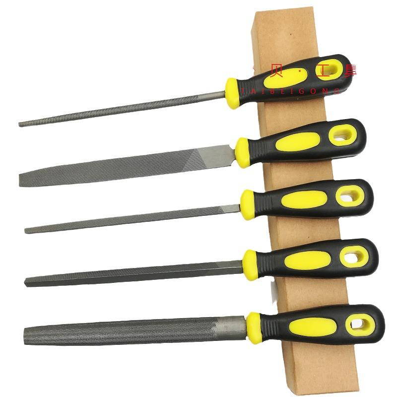 Fitter File Set: Flat, Half-Round, Round, Triangular, Square Files, Grinding Iron Block, Woodworking Tool