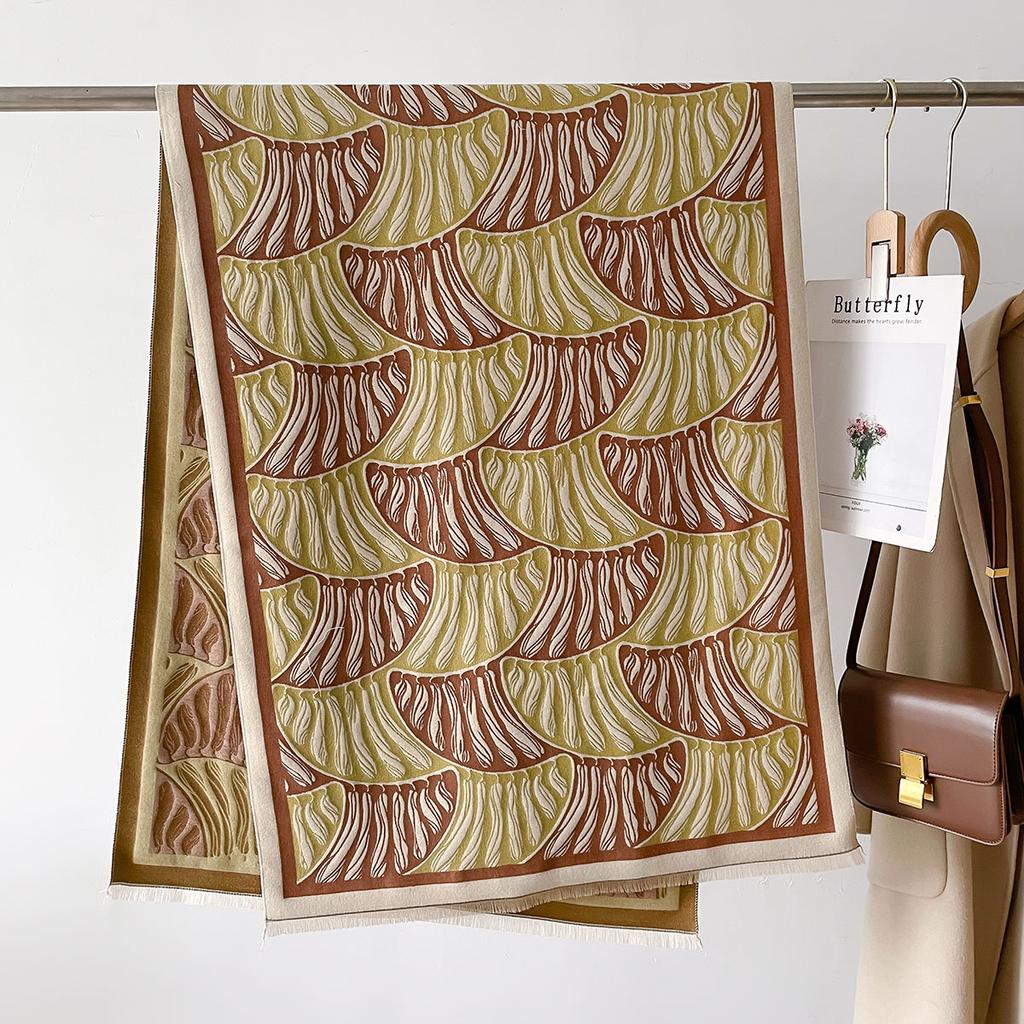 Luxury Warm Poncho Cashmere Winter Women Scarf Print Shawl Wraps Female Thick Pashmina Blanket Bufanda Travel Echarpe Cloak