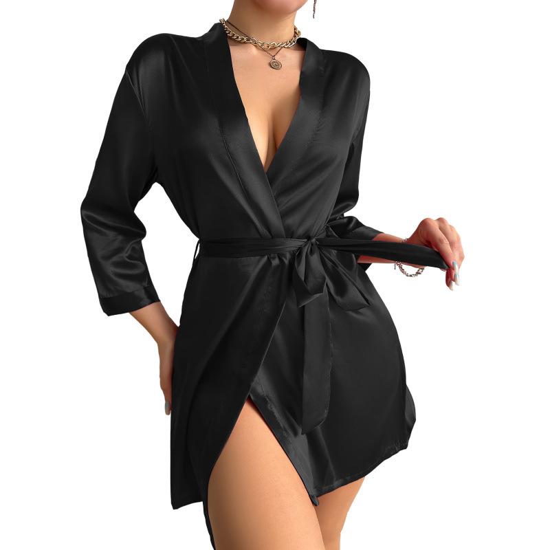 Kimono Robe Bathrobe Robes Luxurious Soft Satin Bridesmaid Robe for Women Comfortable Spa Robe with Belt Women's Sleepwear
