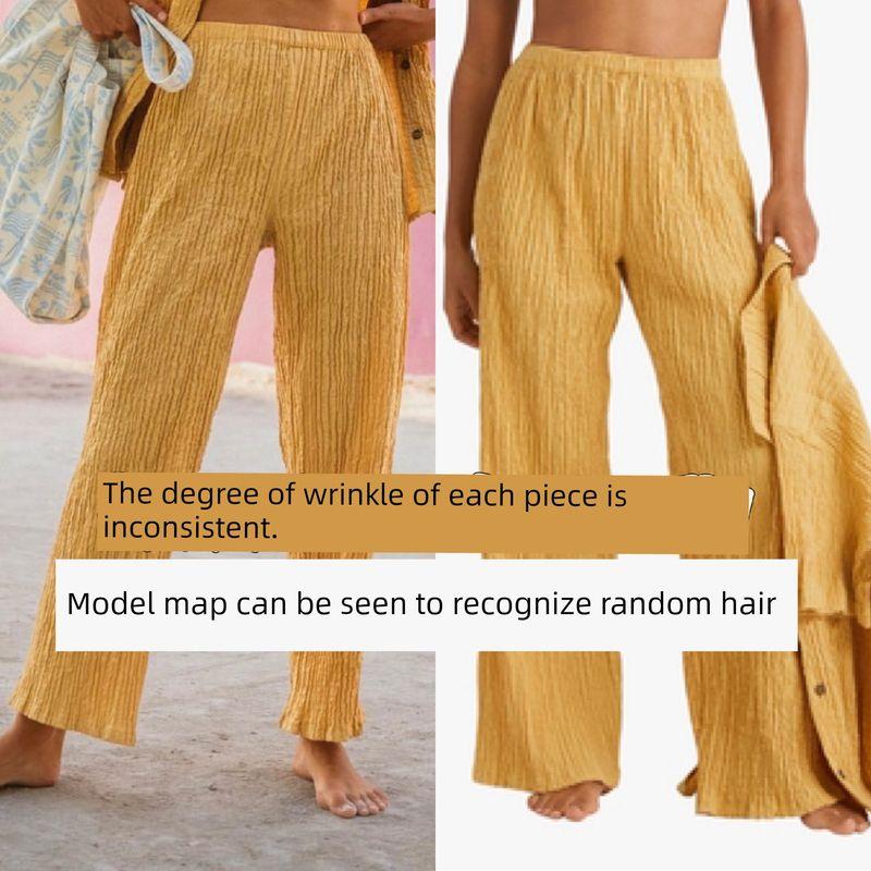 

Australian Surfing Brand Bill * Bong Soft and Slightly Transparent Ruched Plaid Breathable Beach Vacation Casual Pants Yellow/Single pants Unmarked size 6/approx. XS