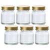 Aderia Gold Cap Multi-Purpose Bottles, 50ml, Set of 6, Made In Japan, Glass Storage Jars, Canisters, Airtight Containers for Condiments, Coffee Beans,