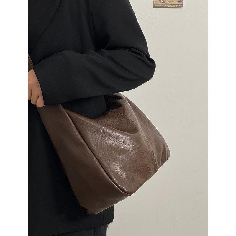 All-Match Women Shoulder Bag Solid Fashion Handbag Commuter Crossbody Bag Women's Minimalist PU Leather Bag