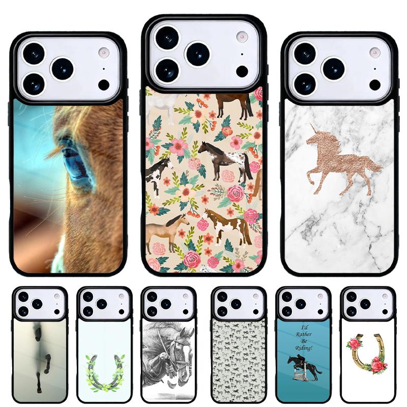 Pferd Pony Bemalte Handyhülle für iPhone 17 16 15 14 13 Pro Max Rückseite für 12 11 Pro Hülle