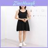 Bequemes lockeres Midi-Kleid für Damen, lang, Tanktop, dehnbar, lässiges ärmelloses Design