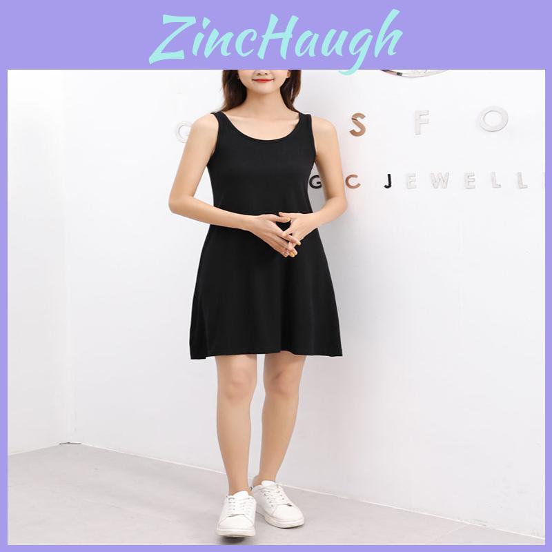 Comfortable Women Loose Midi Dress Long Tank Stretch Casual Sleeveless Design