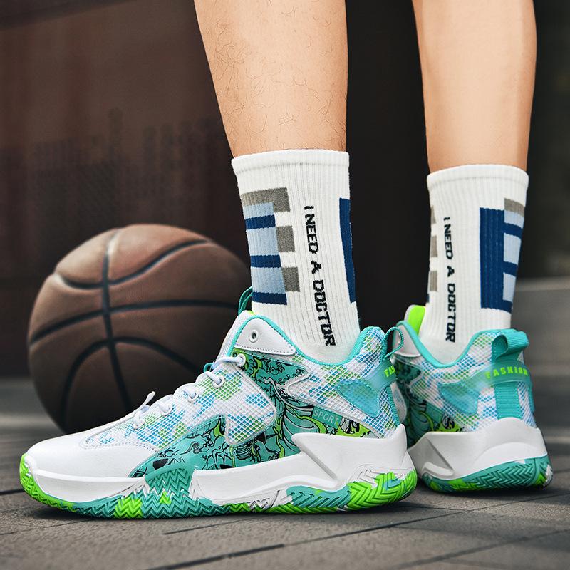 New breathable mesh summer non-slip shock absorption wear-resistant impact-proof comfortable sports basketball shoes