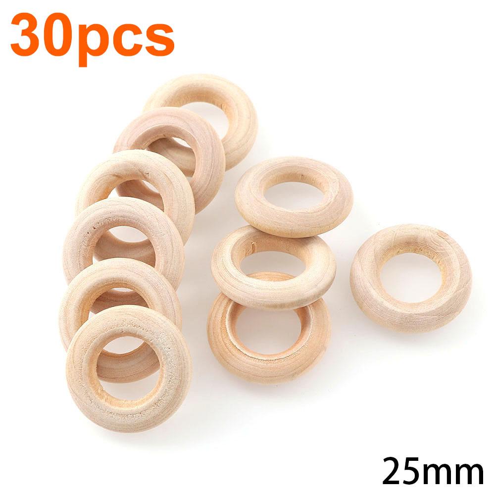 Unfinished Solid Wooden Rings 20-60MM Natural Wood Rings for DIY Crafts Wood Hoops Ornaments Connectors Craft Making