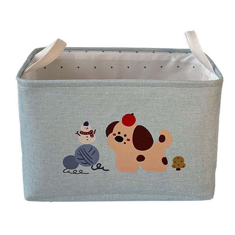 Foldable Cartoon Linen Storage Basket for Toys and Clothes