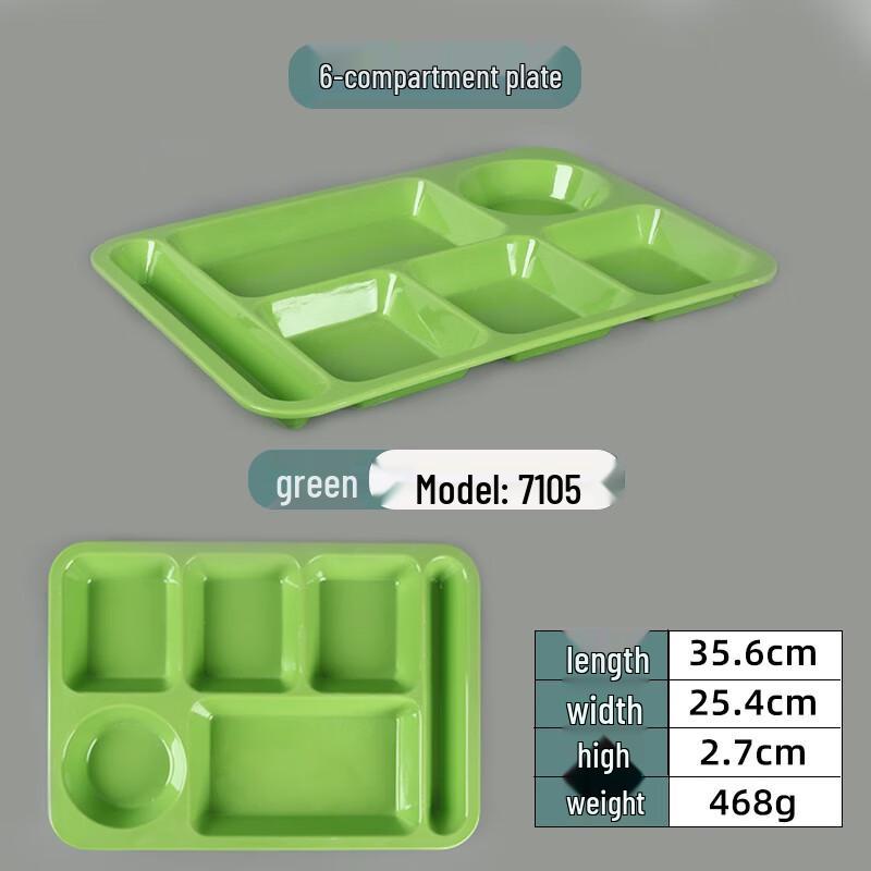 Commercial A5 Melamine 6-Compartment Food Tray