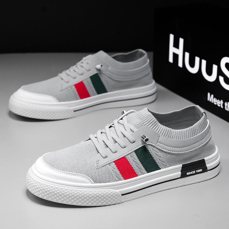 

Мужские парусиновые туфли весенние дышащие трикотажные сетчатые туфли на одной педали мужские с мягкой подошвой с низким вырезом спортивные и повседневные кеды 45