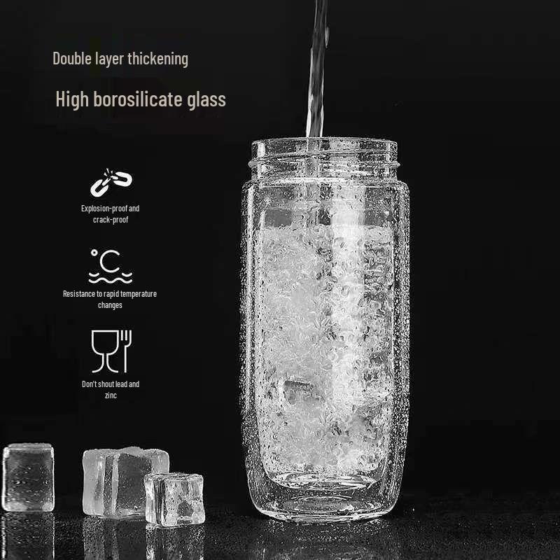 One-Touch Open Goose Egg Double-Layer Glass Cup: Anti-Scalding, High Borosilicate, Quick-Open Tea/Water Separation Cup