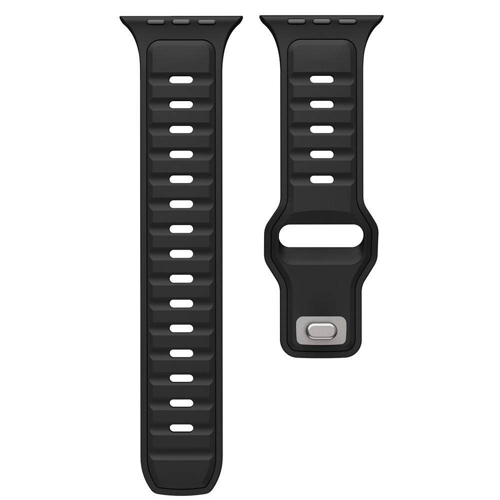 Silicone Strap for Apple Watch Series 10 Ultra 9 8 7 SE 6 5 4 3 2 1 46mm 49mm 45mm 44mm 42mm Dual Color Sport Wrist Band