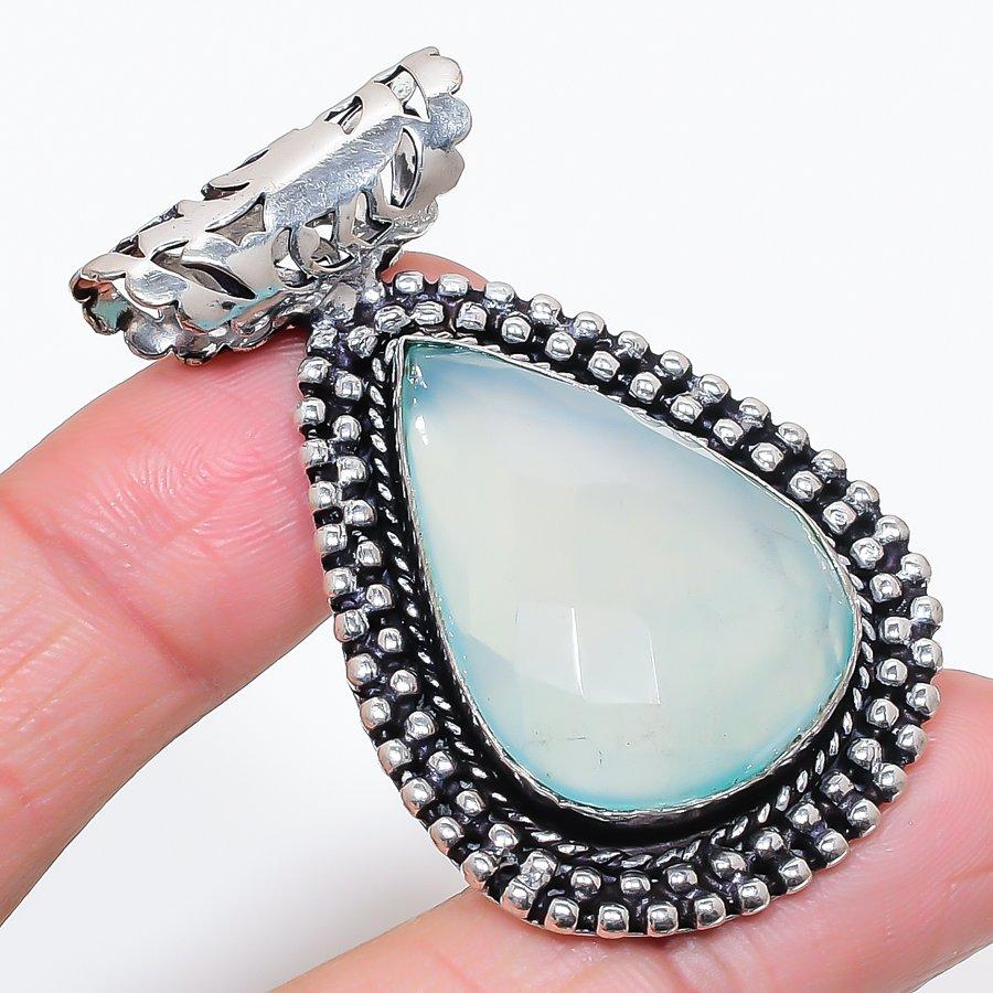 

Natural Aquamarine Gemstone 925 Sterling Silver Jewelry Pendant 2.17 t8n86