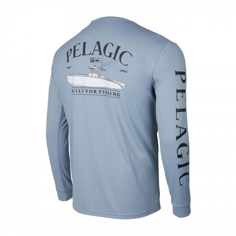 Mens Quick-Dry Fishing Shirt Long Sleeve UV Protection Outdoor Performance T-Shirt Breathable Round Neck