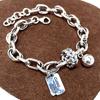 925 Sterling Silver Thai Silver Bracelet for Women Vintage Geometric Heart Love Lucky Punk Jewelry 2026 New