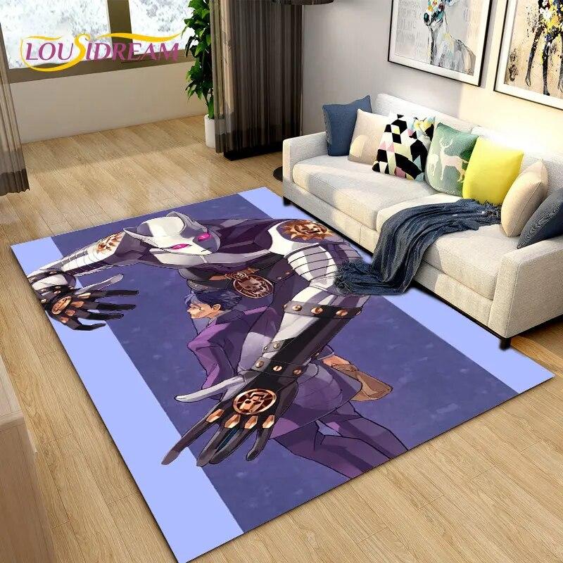 Jojo's Bizarre Adventure Anime-Teppich, Teppich für Wohnzimmer, Schlafzimmer, Sofa, Fußmatte, Dekoration, rutschfeste Bodenmatte für Kinderspiele
