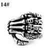 Vintage Hand Bone Biker Gotické prsteny Skull Rings Punk