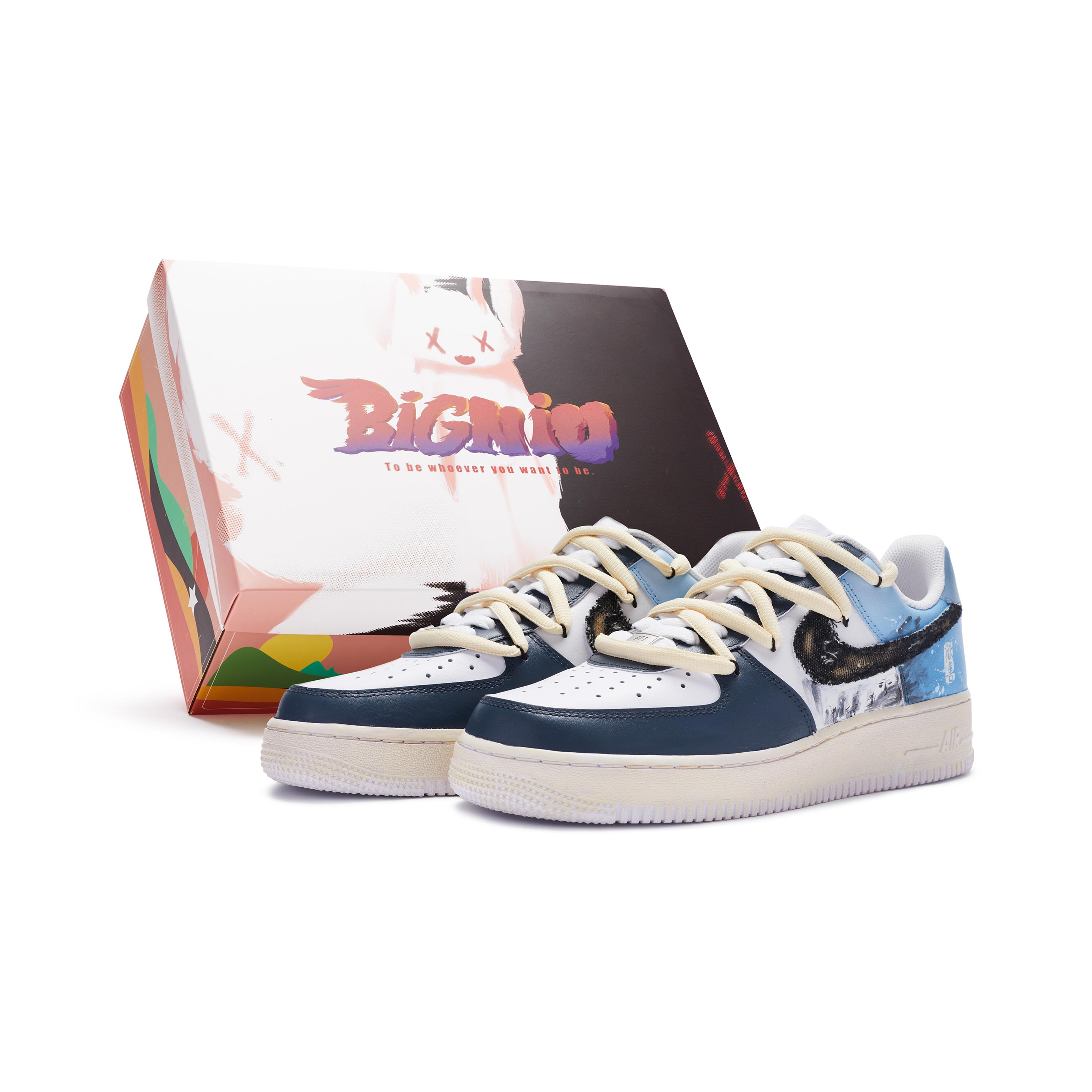 

Nike Air Force 1 Air Force 1 Skateboard Shoes Women s White Blue Black Special Gift Box DD8959-100(Team80-S-BOX) 40