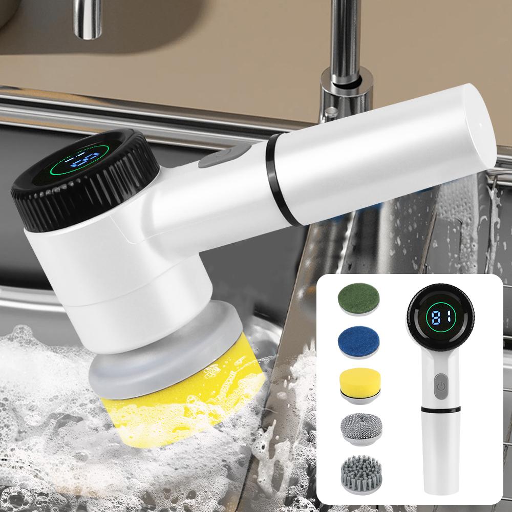 

Инструменты для чистки щетки для ванны, беспроводная USB-щетка для мытья ванной комнаты, портативный инструмент для чистки кухни, электрическая щетка для чистки 5 в 1 C160