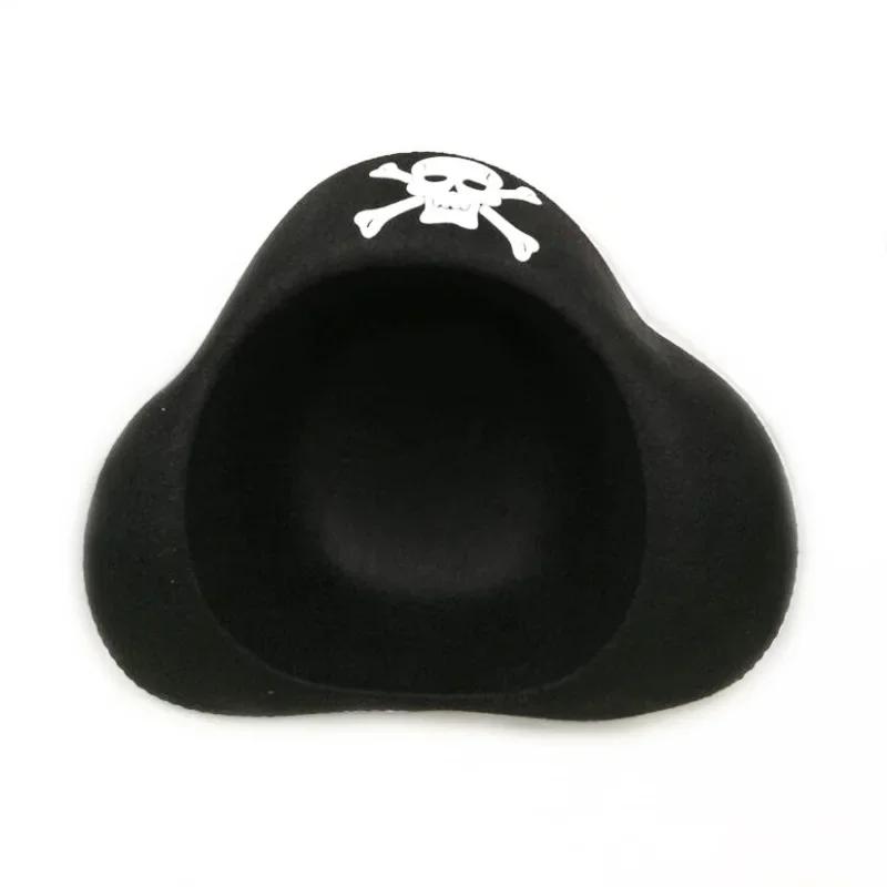 Pirate Hats Halloween Props Cosplay Dance Parties Children/adults Caribbean Pirate Clothing Hats with Gold and Silver Edges