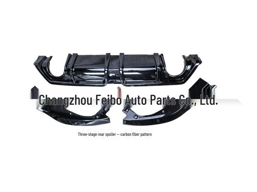 Tenth Gen Civic Exhaust Pipe Spoiler with Lights & Carbon Fiber Front Lip Body Kit
