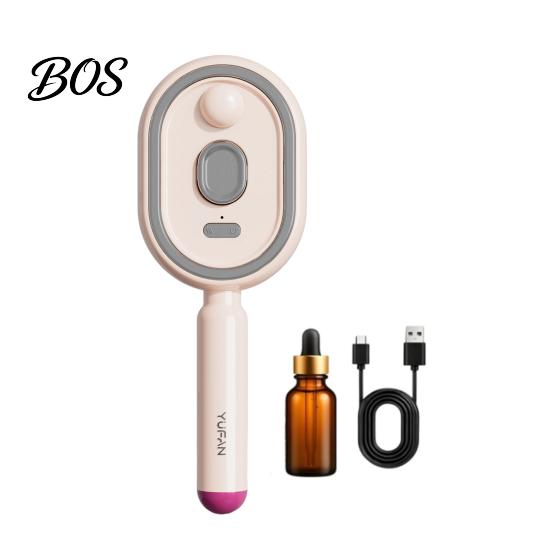 Escova de Massagem com Névoa de Água 1/2 Peças Elétrica Spray Almofada de Ar Escova, Recarregável por USB Névoa Anti-Frizz Autolimpante Vapor Pente para Seco