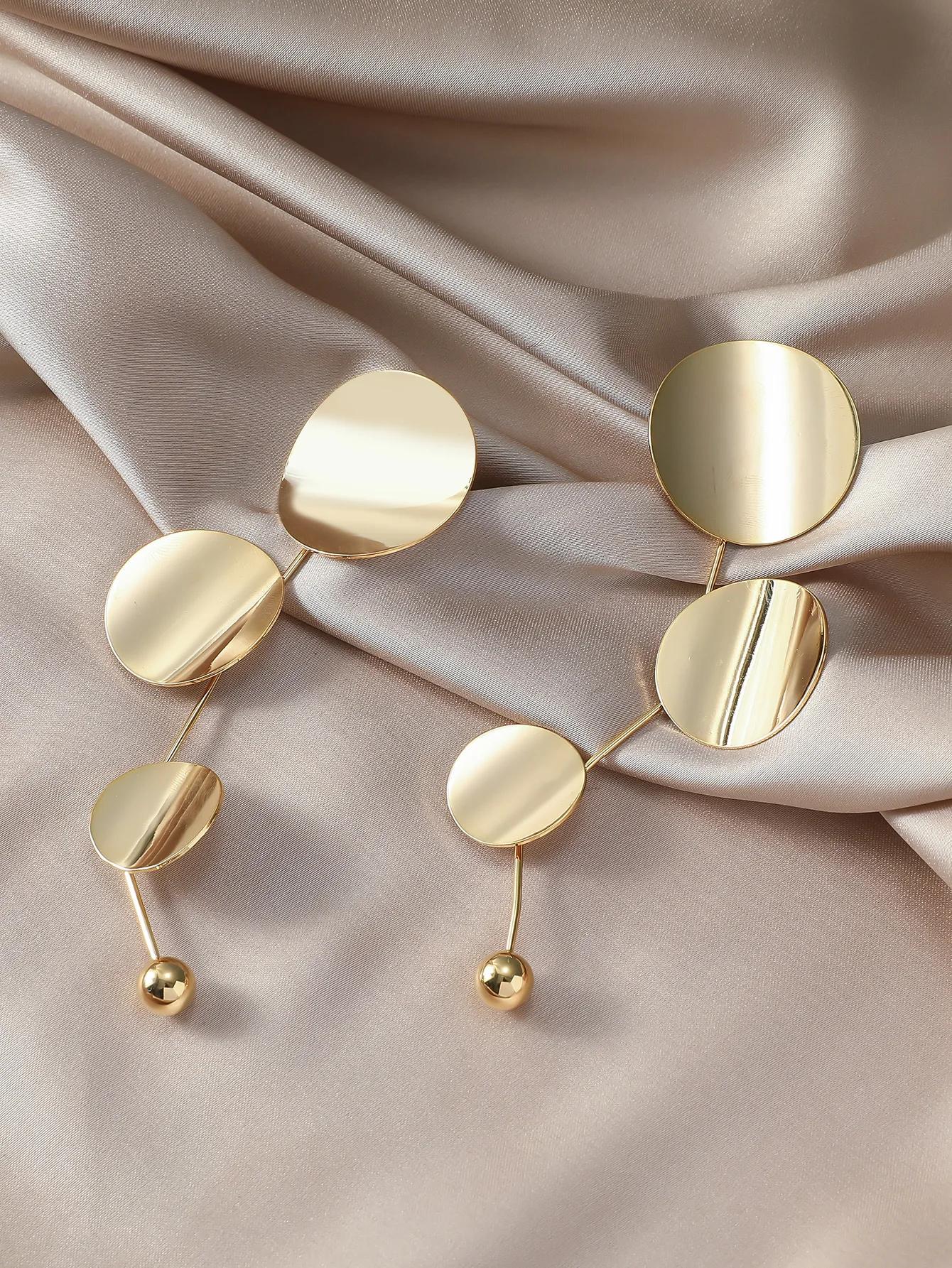 

Fashion Gold Color Plated Long Dangle Earrings for Women Jewelry золотистый