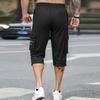 Pantaloni bărbătești cu lungime trei sferturi, cu șnur, talie elastică și buzunare