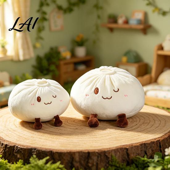 Warm Home Decor Accents Cute Dumpling Plush Pillow Funny Bun Stuffed Animal Toy Soft PP Cotton Fluffy Filling Filled Decorative Food Cushion