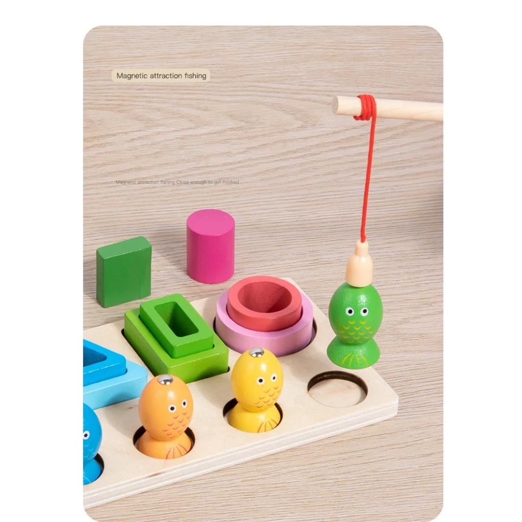 Montessori Wood Toys for Kids Wooden Sorting Stacking Toys for Baby Toddlers Educational Shape Color Sorter Preschool Kids Gifts