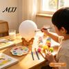 Creative Gift for Children DIY Paint Your Own Moon Lamp, LED Night Light Kit with 8 Desktop Art Ornament Colors And Brushes, Kids Craft Project, Warm