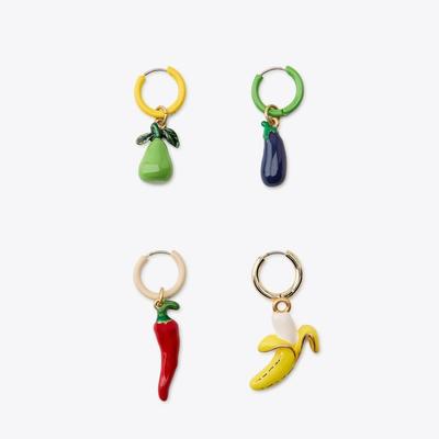 Niche Design Sense Color Vegetable Fruit Earrings Stainless Steel Quality Assurance Color