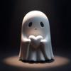 Slavnostní miniaturní kreslená figurka ducha ve tvaru srdce pro halloweenské dekorace Skvělá pro dekoraci stolu a pokoje