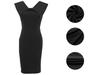 Women's Summer Sleeveless Square Neck Office Dress with Back Zipper and Skirt Slit
