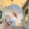 Oversized, White Lace, Headband, Female, 2025 New Model, Korean Style, Rubber Band, French Style, Vintage, Lace Tied Hair