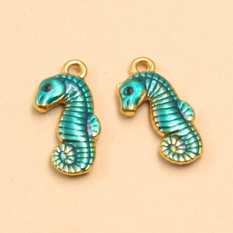 18K Gold Electroplated Seashell & Seahorse Charms: 4 Styles DIY Jewelry Accessories