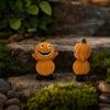 Eco-friendly Halloween Decor Pumpkin Figure Ornaments, Hand-Painted Resin Decorations with Unique Hand-painted Figures Expressions, Figurine