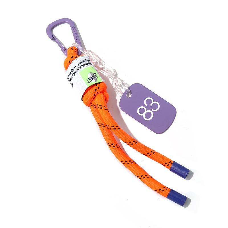 Creative Keychain Personalized Schoolbag Pendant Couple Fashion Trendy Brand Hand-woven Decorative Fluorescent Color Bag Pendant