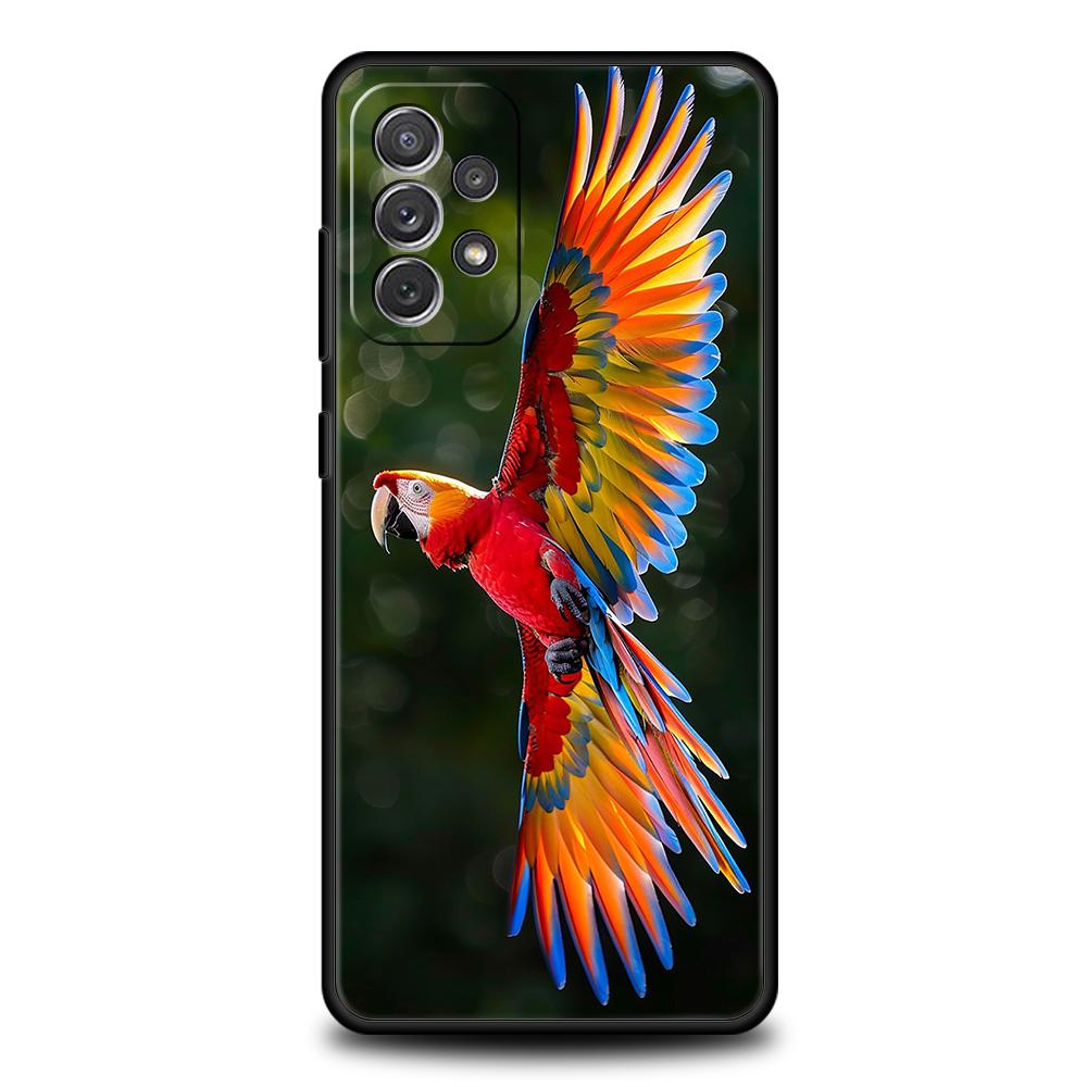 Parrot Bird Phone Case For Samsung Galaxy A15 A13 A35 A55 A51 A71 A41 A31 A21S A03S A05 A12 A23 A25 A33 A53 A73 5G Cover