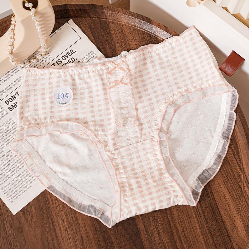 

Plus Size Girl Cute Comfortable Cotton Antibacterial Extended Crotch Student Briefs 3XL