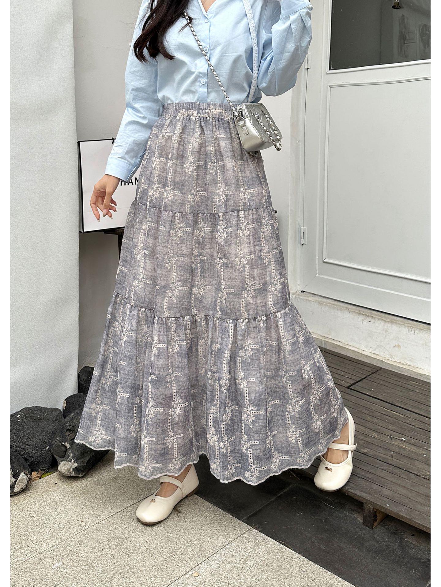 

Women s Jacquard Embroidery High Waist A-line Skirt - Summer 2026 Collection One Size