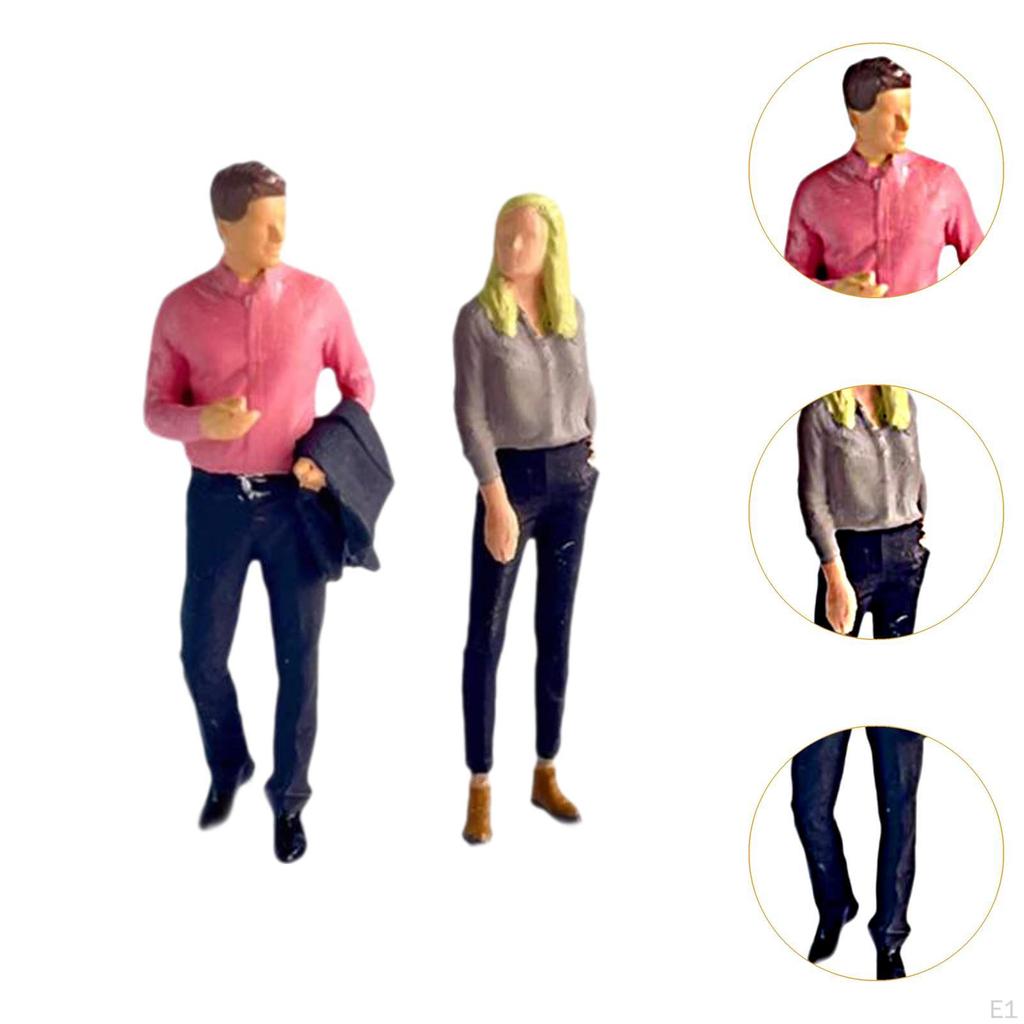 2 Pieces 1/64 Scale People Figure, Diorama Figures for Miniature Scene Decor Accessories